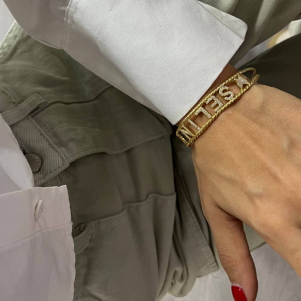 Kardelen Naome Armband mit Wunschname - 925 SILBER Lagerräumung