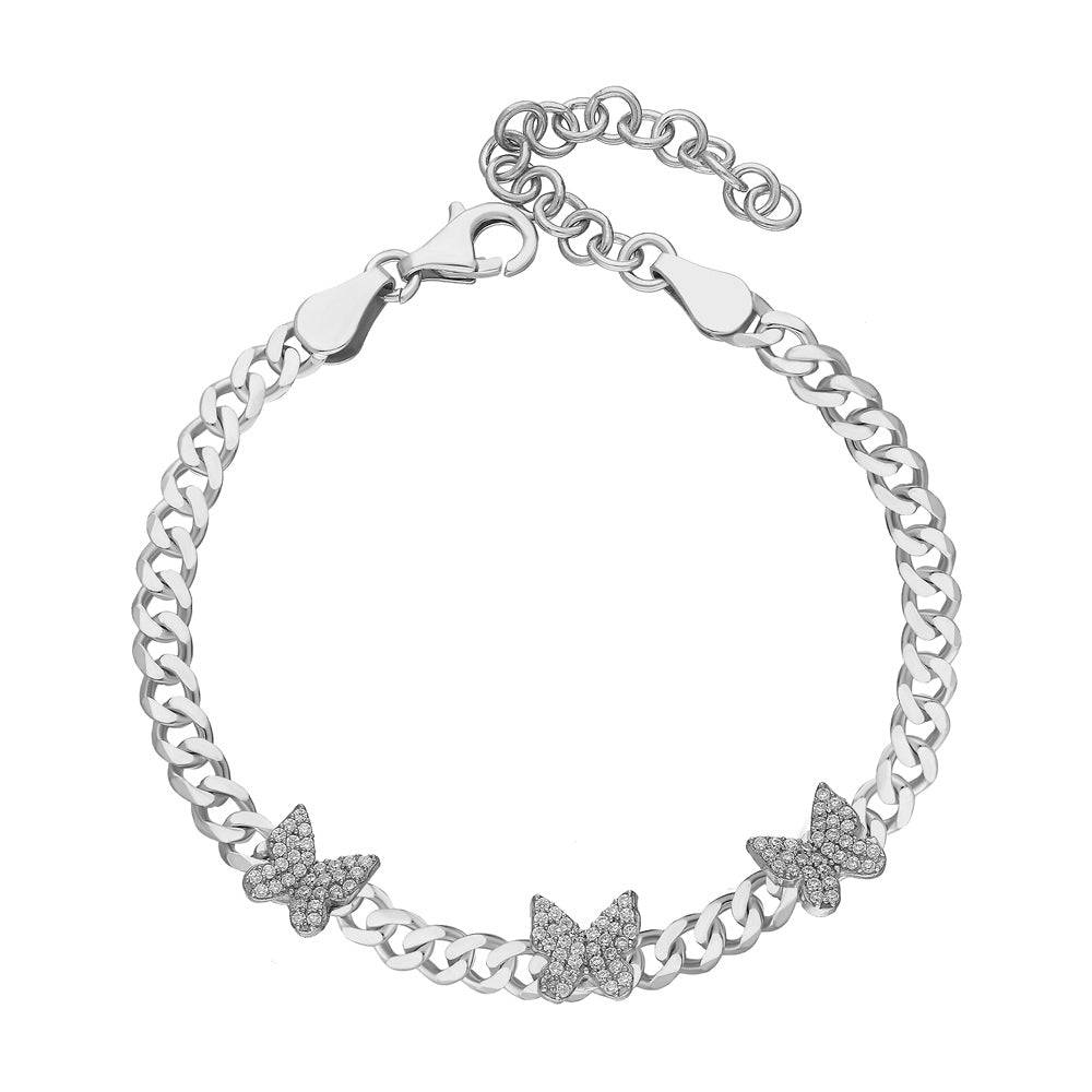 Kardelen Gourmet Butterfly Zirkonia Stein Armkette - 925 SILBER Bestseller
