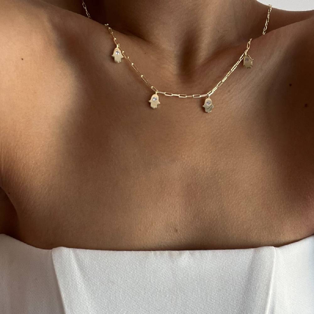 Kardelen Fatimas Hand Chocker Kette - 925 SILBER Tägliche Deals