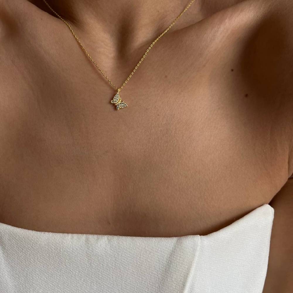 Kardelen MINIMAL BUTTERFLY NECKLACE - 925 SILBER Super Sparpreis
