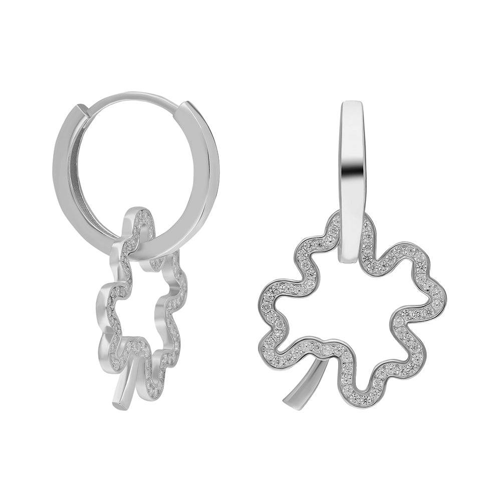Kardelen Kleeblatt Zirkonia Ohhringe - 925 SILBER Letzte 3 Tage