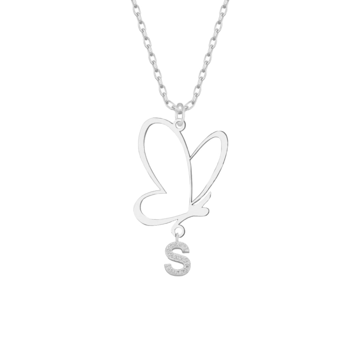 Kardelen Butterfly Kette mit Wunschbuchstabe - 925 SILBER Letzte 2 Tage