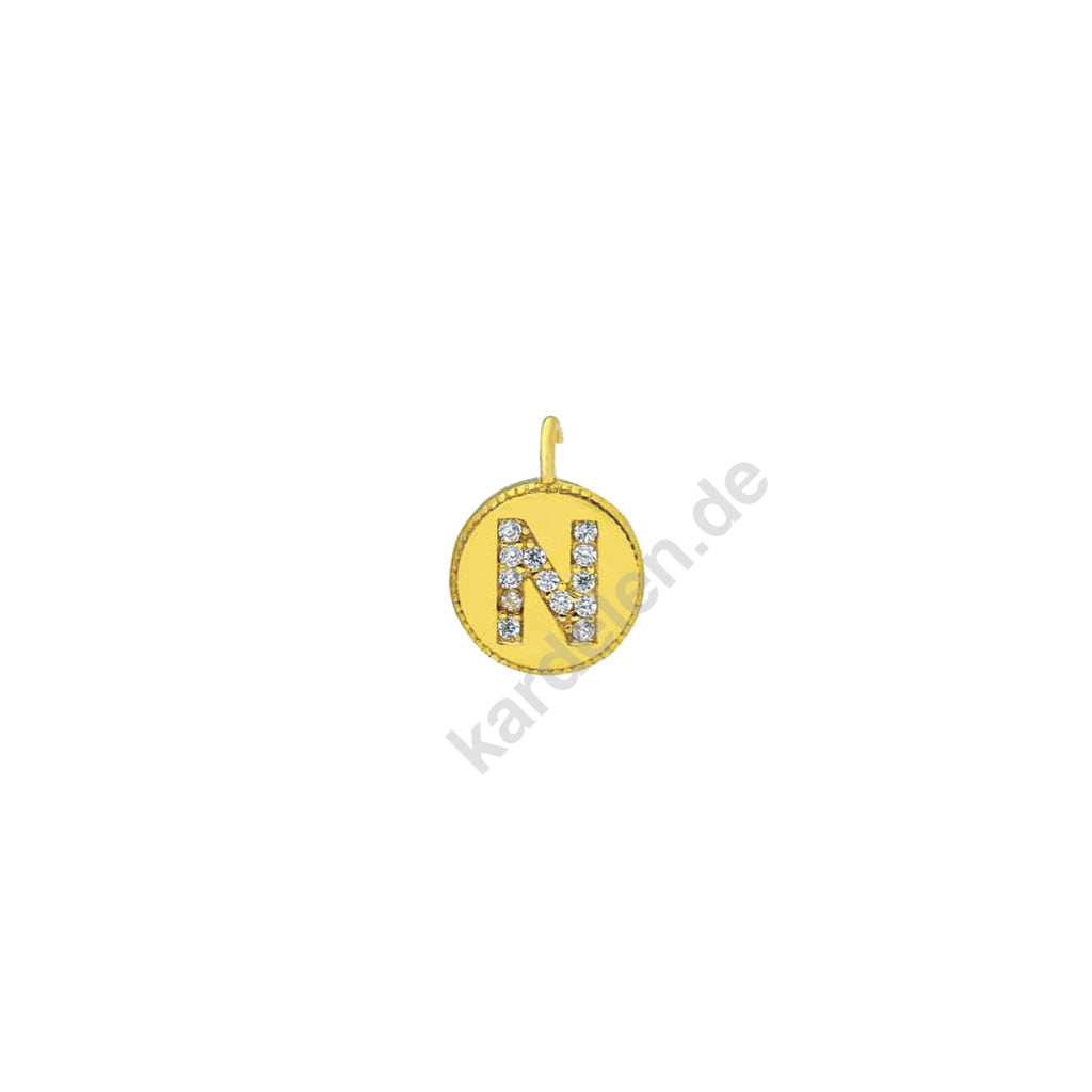 Kardelen Round Zirkonia Ersatzbuchstabe mit DIY Haken - 925 SILBER Bis zu 50% Rabatt