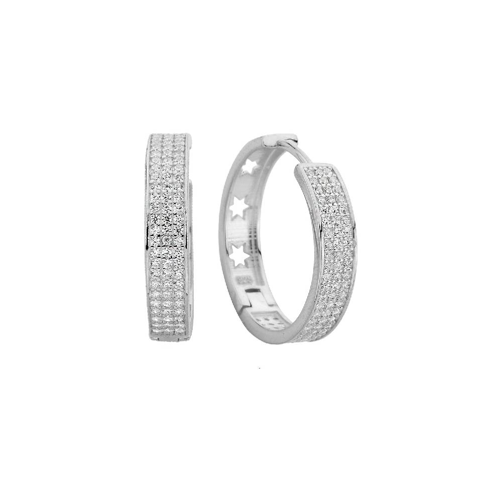Kardelen Zirkonia Hoop Ohrring mit Sternsymbol - 925 SILBER Sonderangebot der Fabrik