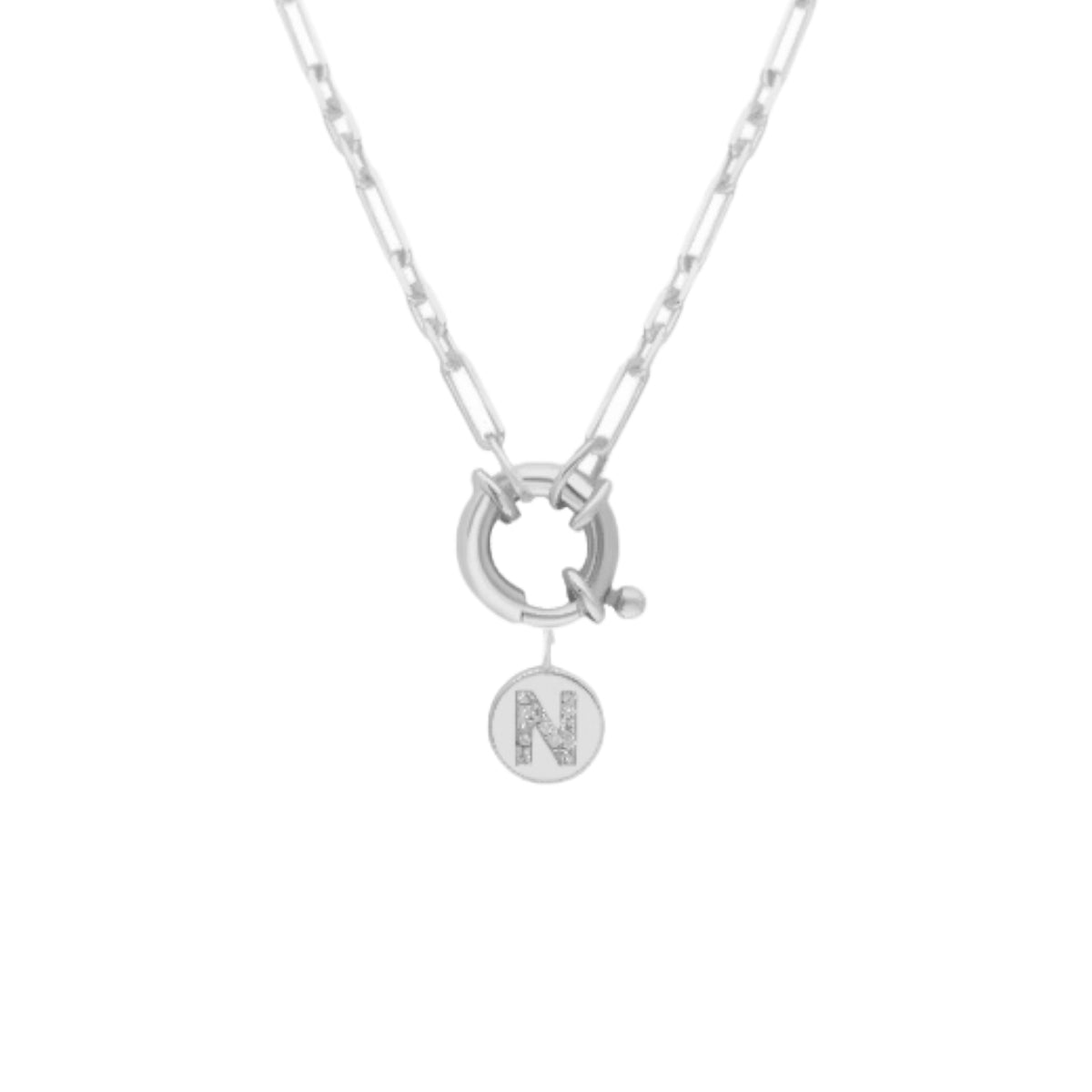 Kardelen Chain Plättchen Zirkonia Buchstaben Halskette - 925 SILBER Black Friday Preise