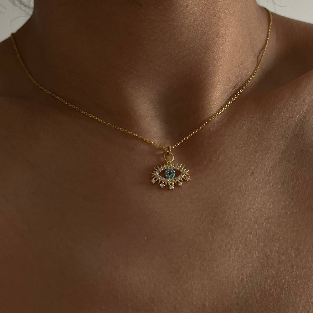 Kardelen Eye Effect Kette - 925 SILBER 50% Rabatt für begrenzte Zeit