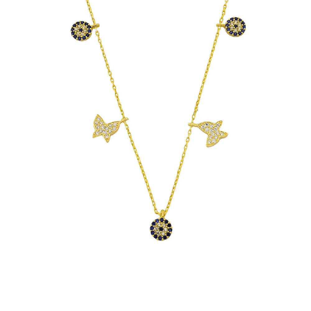 Kardelen Nazar X Butterfly Kette - 925 SILBER 2025