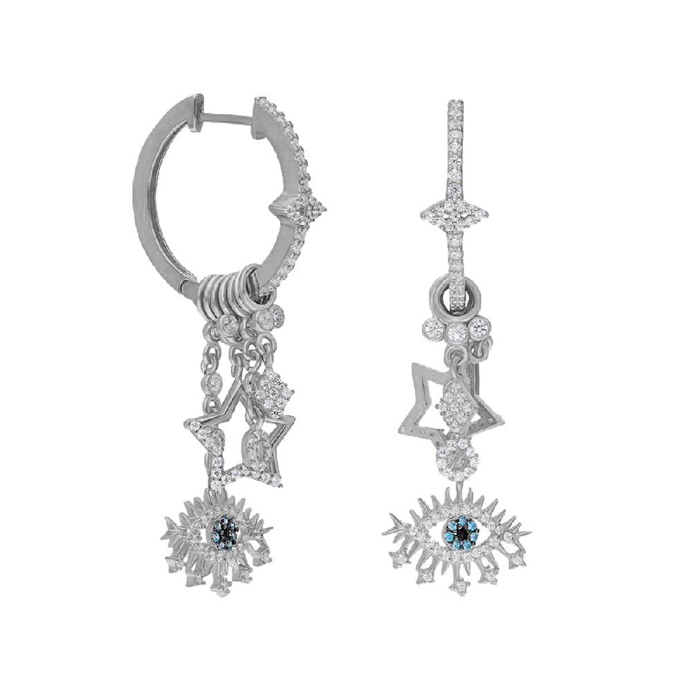 Kardelen Eye Effect Star Single Ohrring - 925 SILBER Online