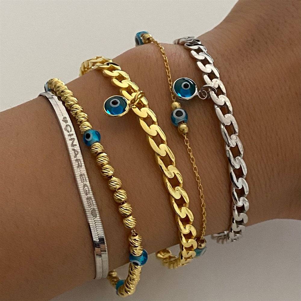 Kardelen Armreifen mit Nazar - 925 SILBER Angebote
