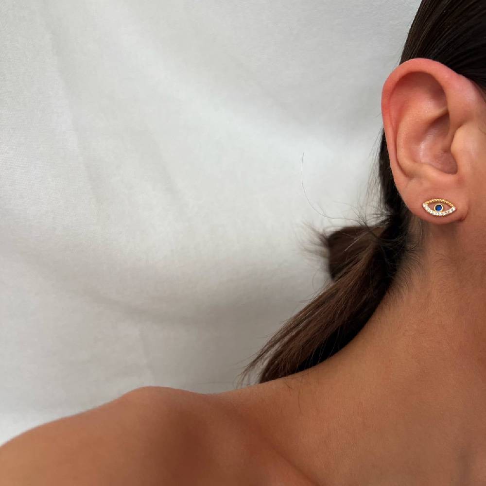 Kardelen Blue Eye stecker Ohrring - 925 SILBER Schlussverkauf