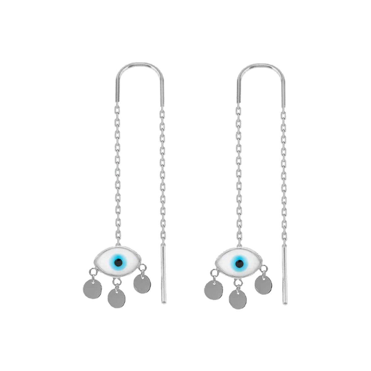 Kardelen Firuze White Eye Ohrring - 925 SILBER Fabrik Onlineshop