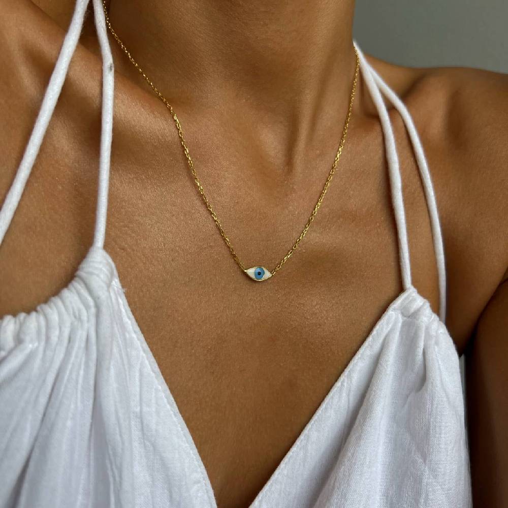 Kardelen COLORFULL MINI EYE NECKLACE - 925 SILBER Fabrikpreis