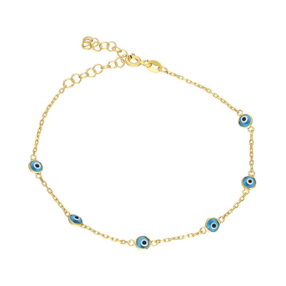 Kardelen Minimal Nazar Fusskette - 925 SILBER Flash Sale