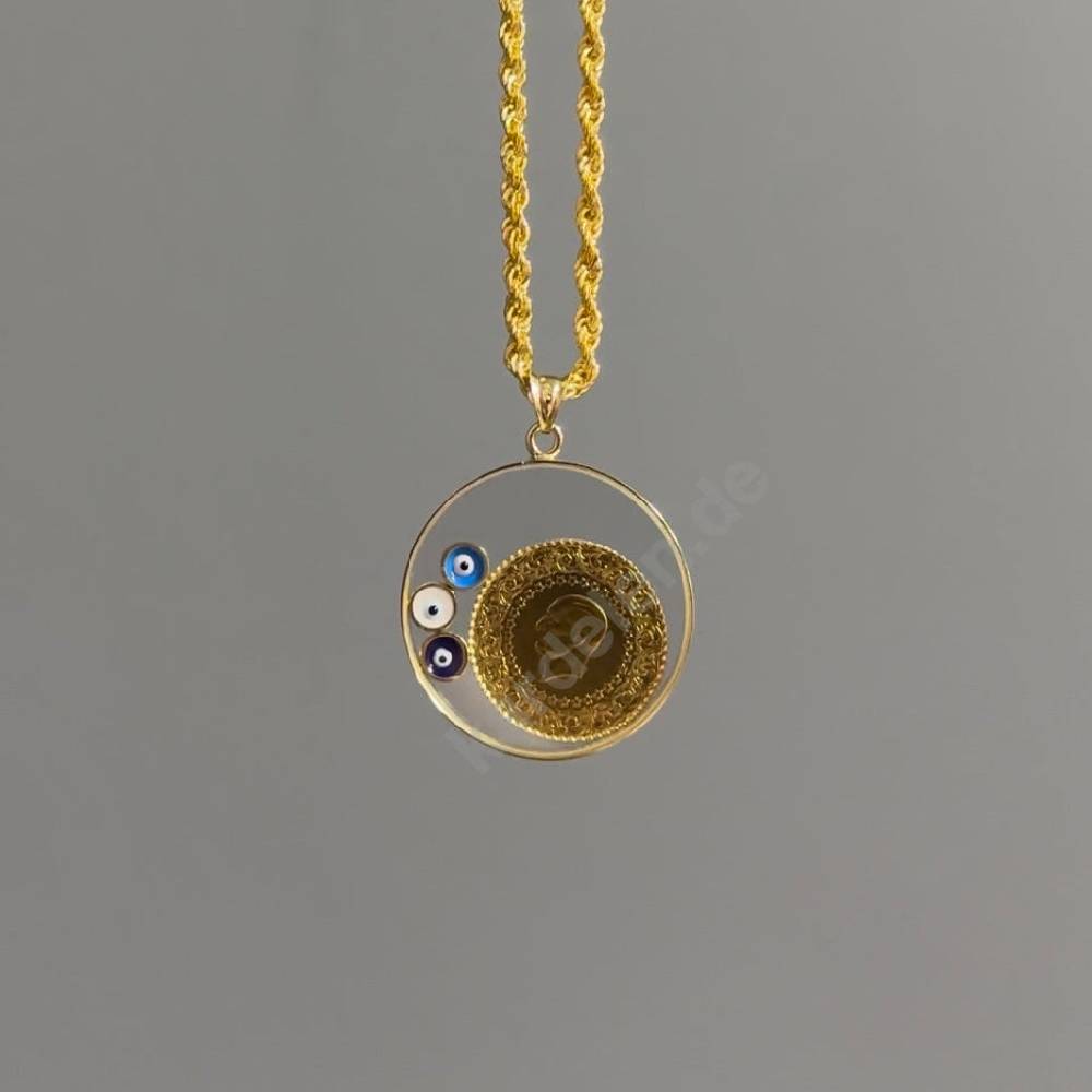 Kardelen 14K GOLD LUXUS CEYREK & NAZAR CHARM Online Outlet