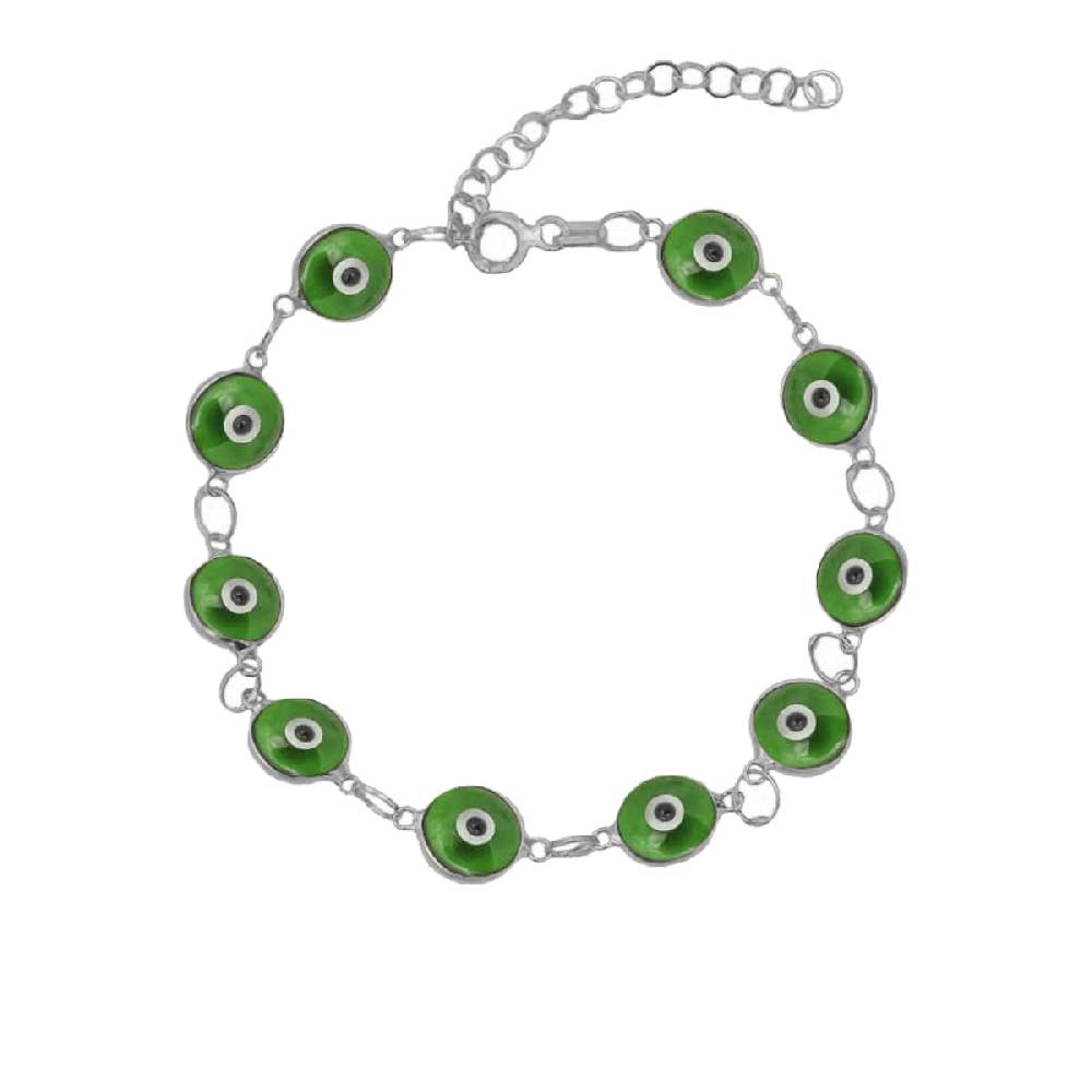 Kardelen Grande Green Nazar Armkette - 925 SILBER Kauf eins, bekomm eins gratis