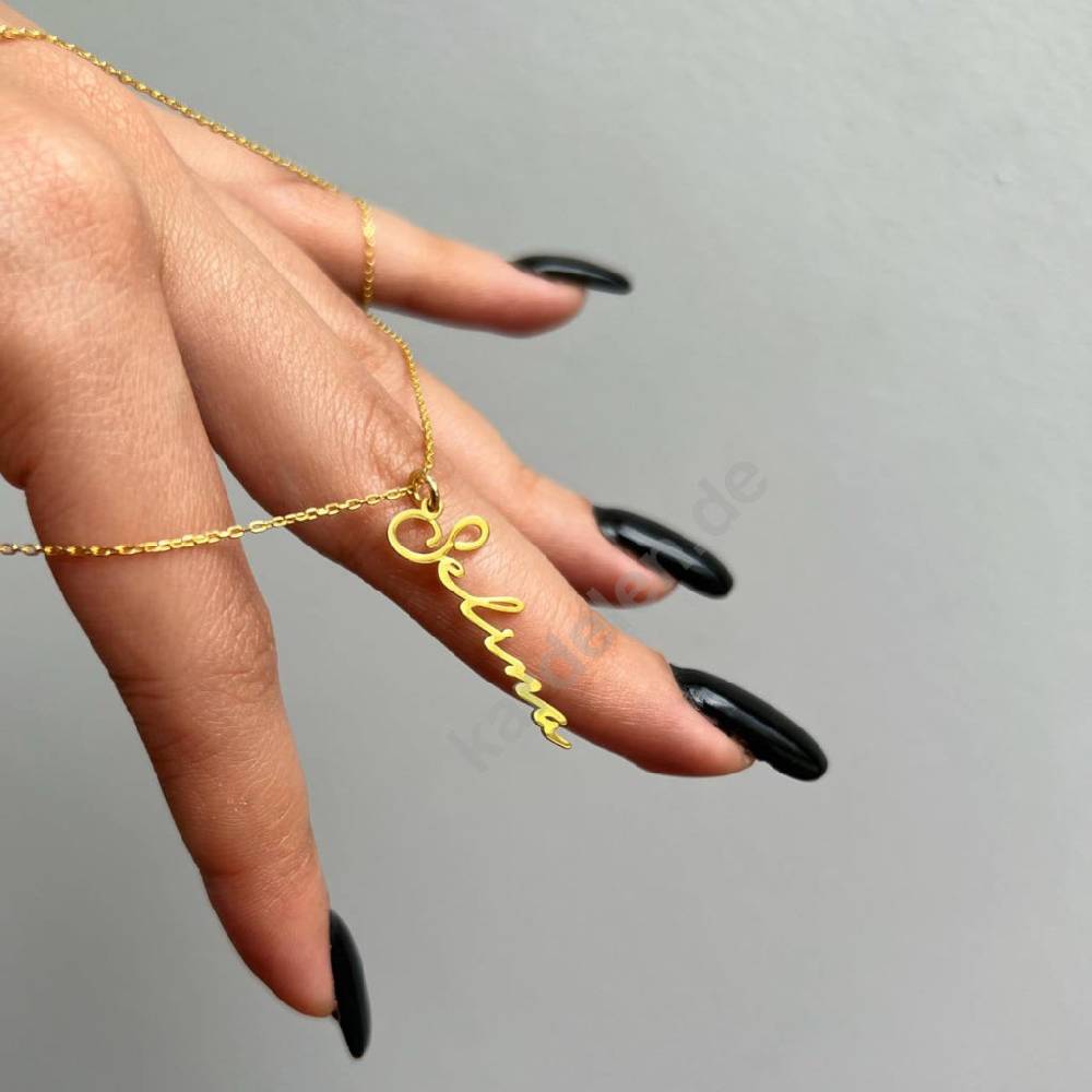 Kardelen 14K GOLD SIGNATUR NAMENSKETTE Sonderangebote