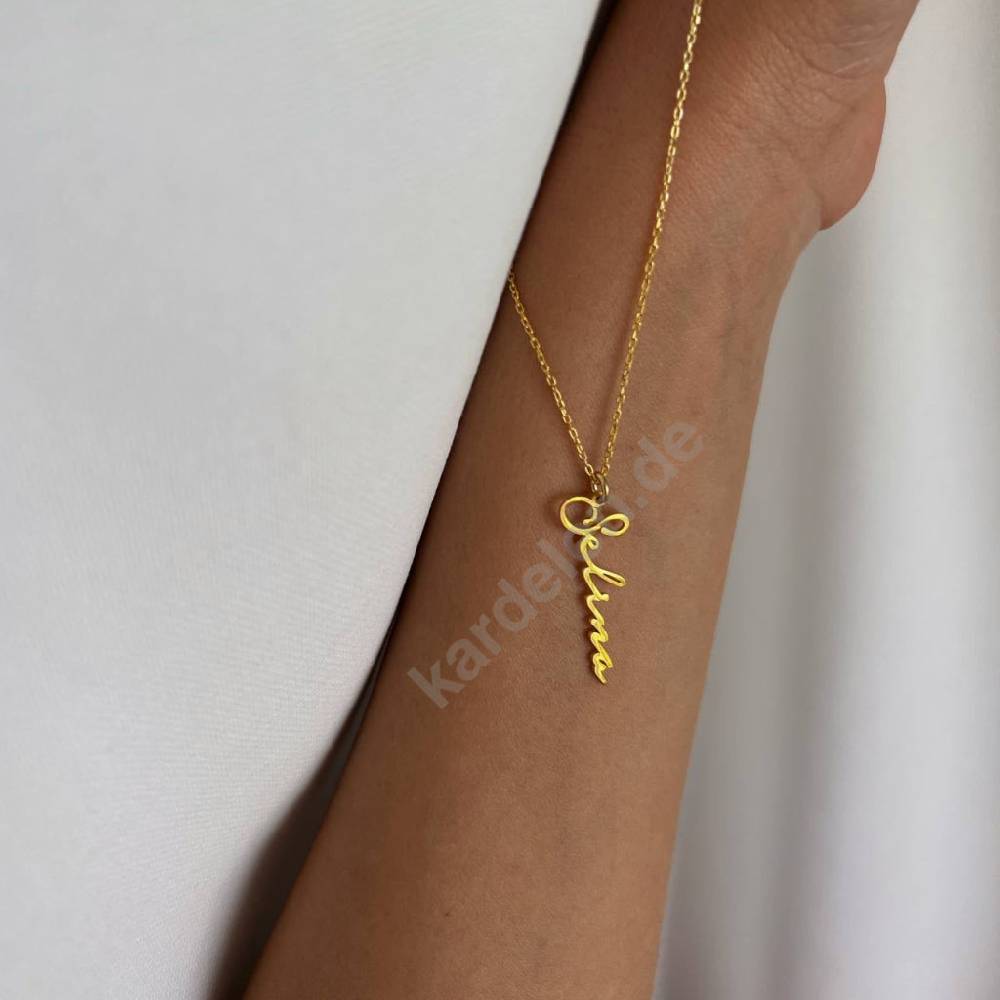 Kardelen 14K GOLD SIGNATUR NAMENSKETTE Sonderangebote