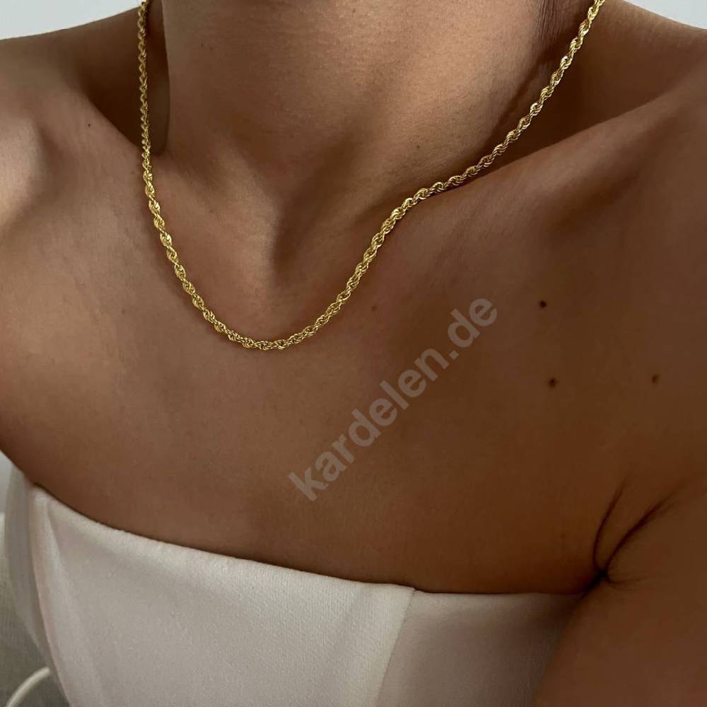 Kardelen 14k Gold Wirbel Halskette Letzter Tag