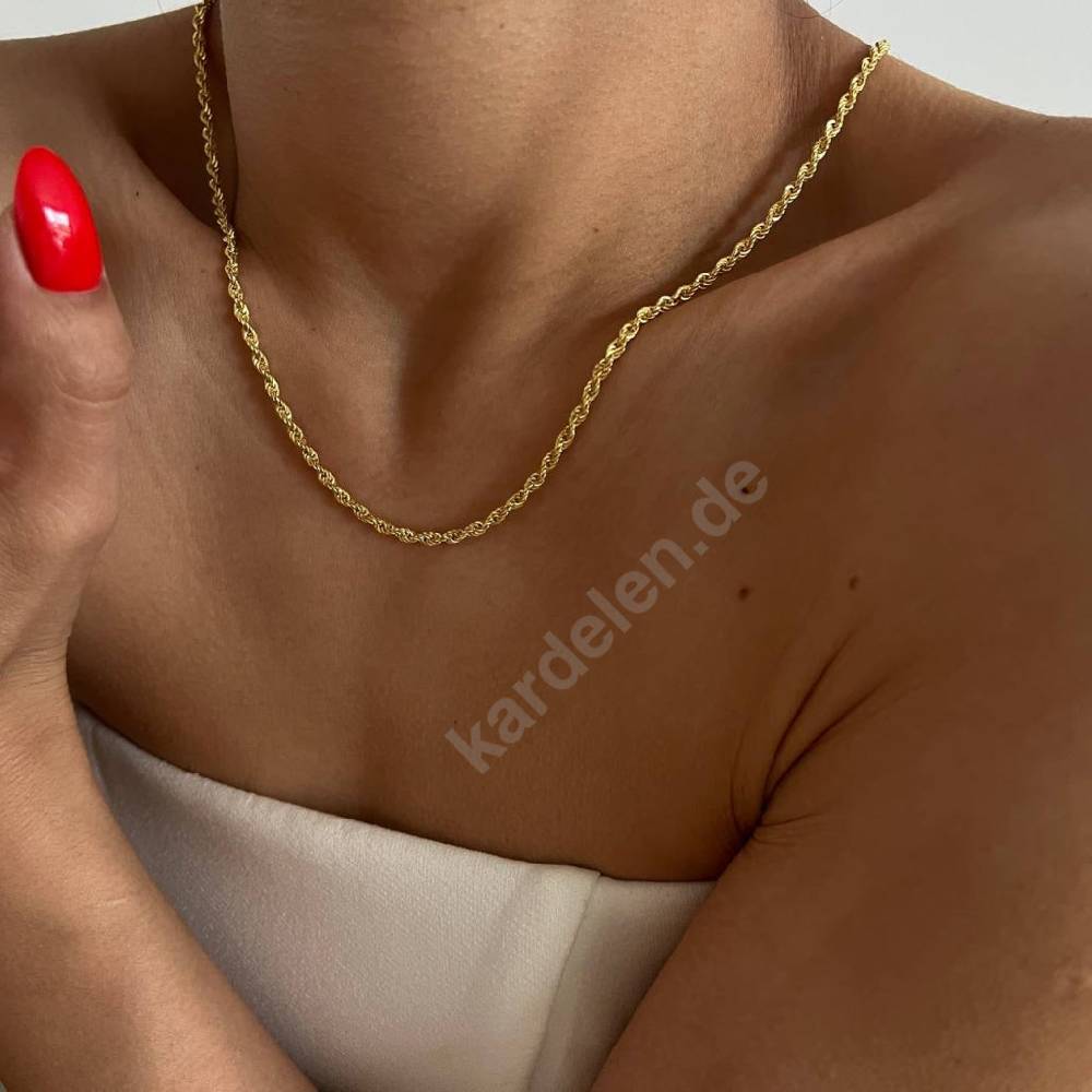 Kardelen 14k Gold Wirbel Halskette Letzter Tag