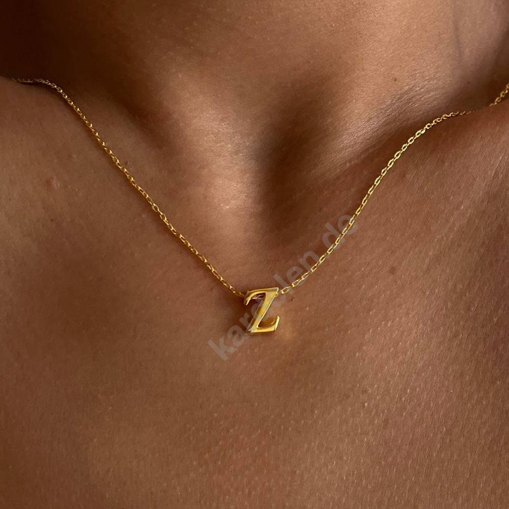Kardelen 14K GOLD MINI BUCHSTABEN HALSKETTE Bis zu 65% Rabatt
