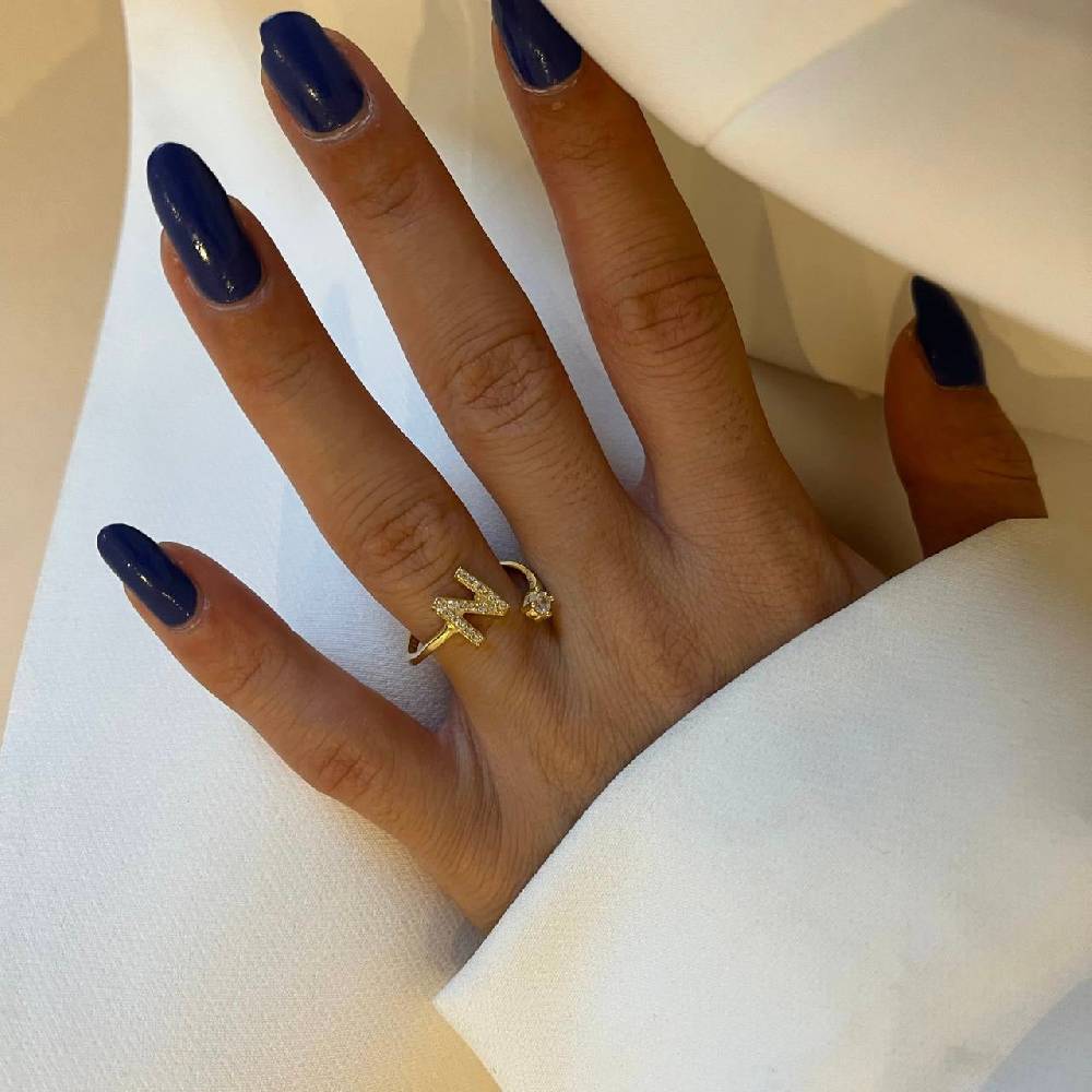 Kardelen Letter Diamond Ring - 925 SILBER Riesige Rabatte