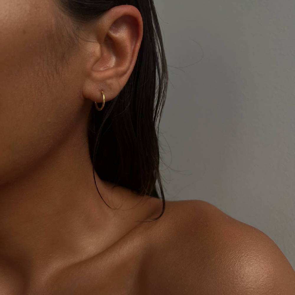 Kardelen 10mm Plain Hoop Earrings Begrenzt auf 3 Tage