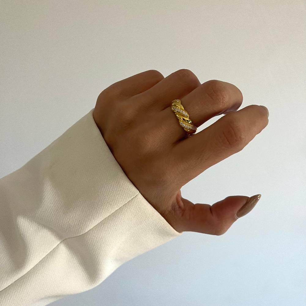 Kardelen Wave Zirconia Ring - 925 SILBER 2025