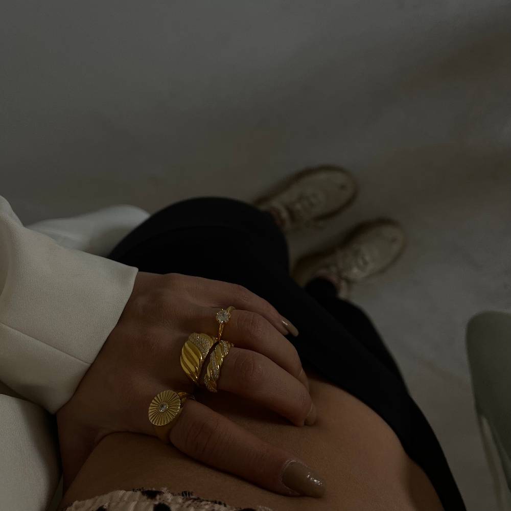 Kardelen Wave Zirconia Ring - 925 SILBER 2025