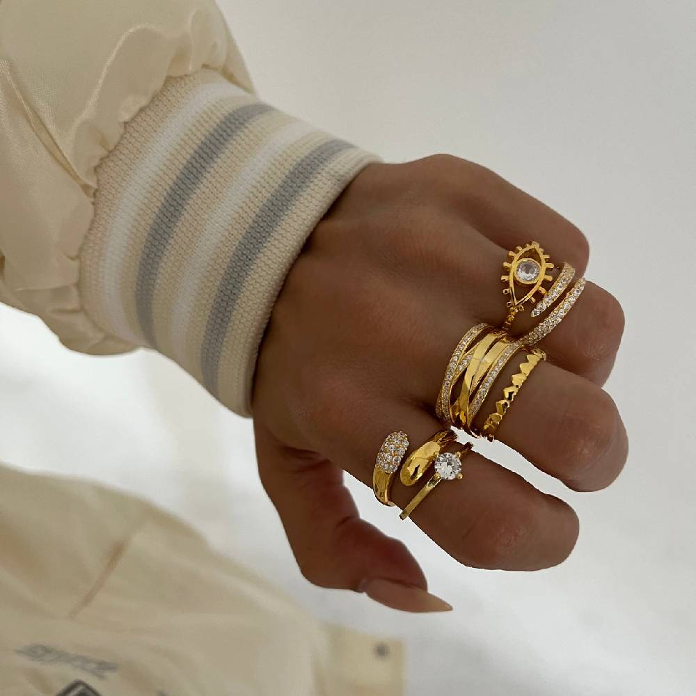 Kardelen Circle Zirkonia Ring - 925 SILBER Outlet