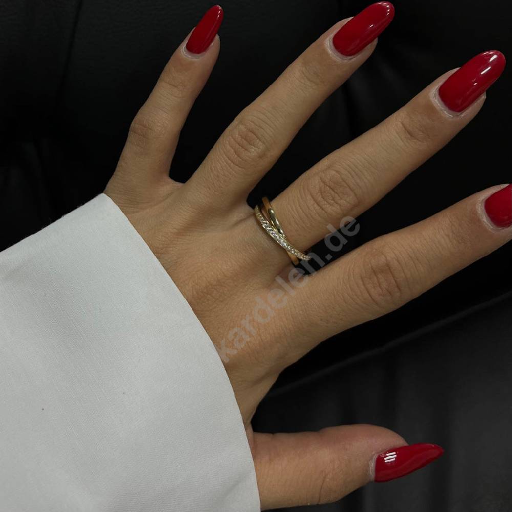Kardelen 14K Gold Circle Zirkonia Ring Preisnachlass