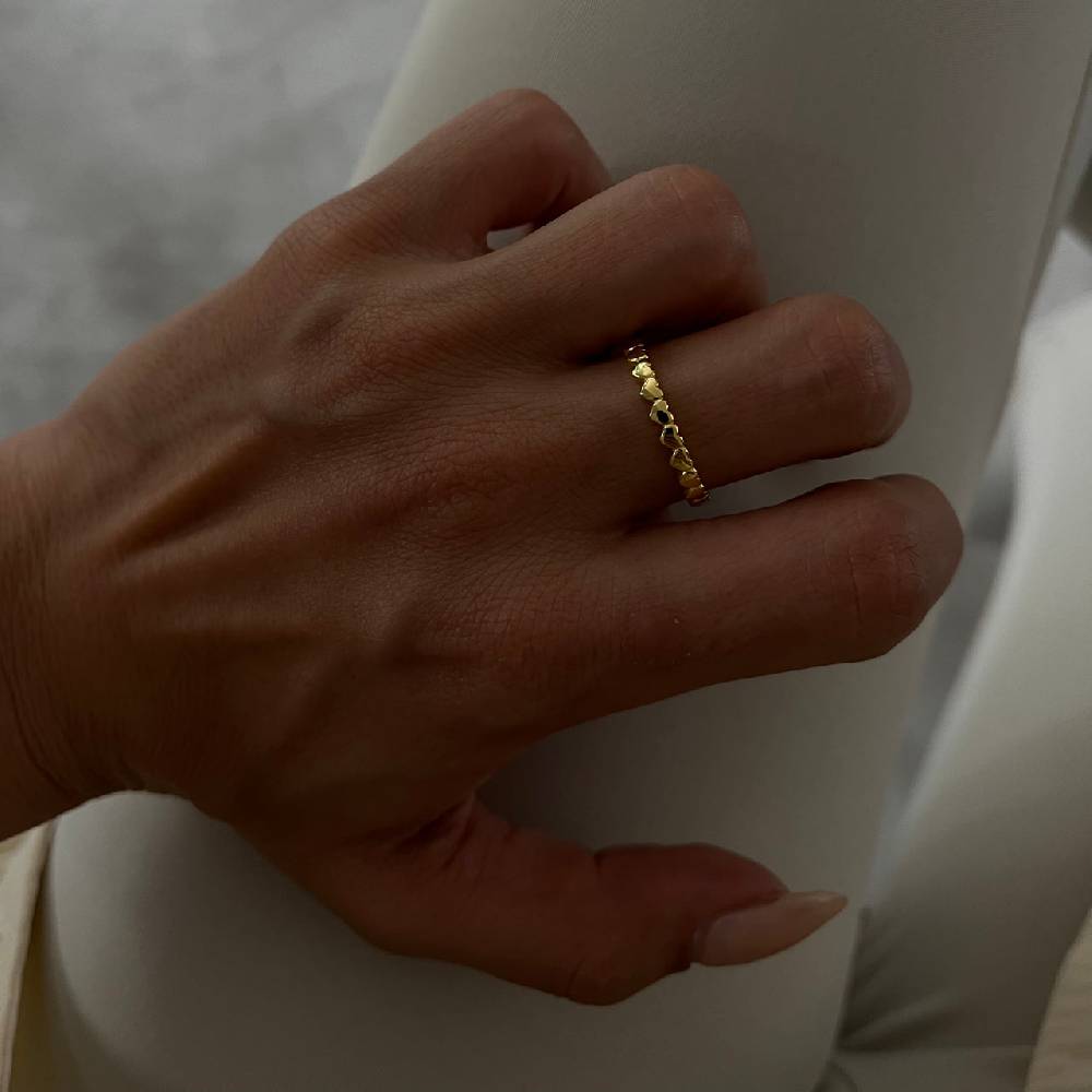 Kardelen Herz Line Ring - 925 SILBER Neuheiten