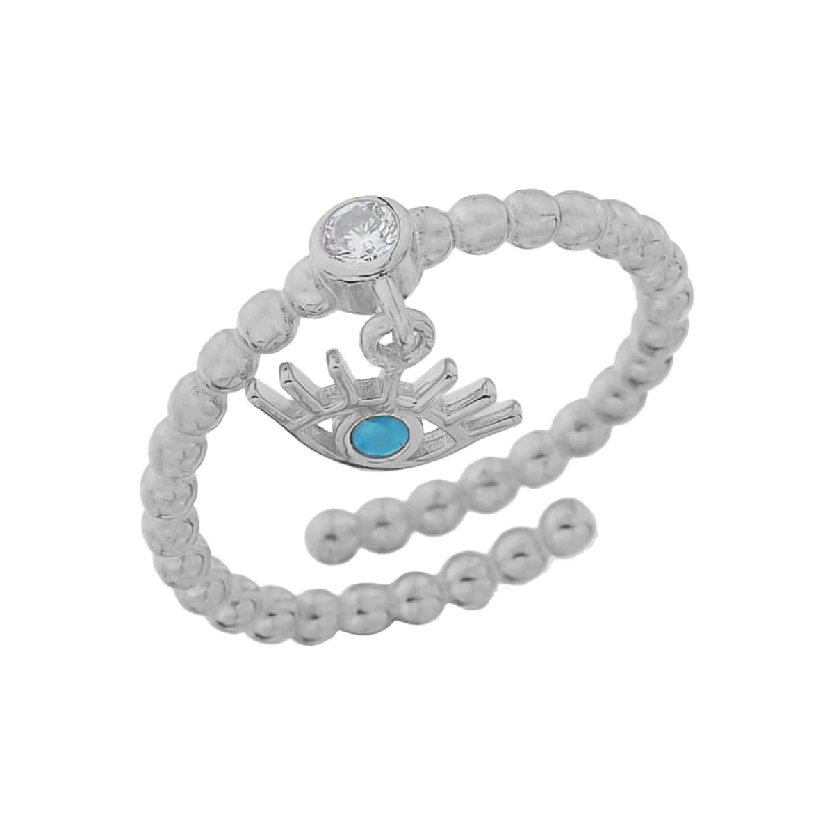 Kardelen Stone Ring mit Auge - 925 SILBER Saisonale Angebote
