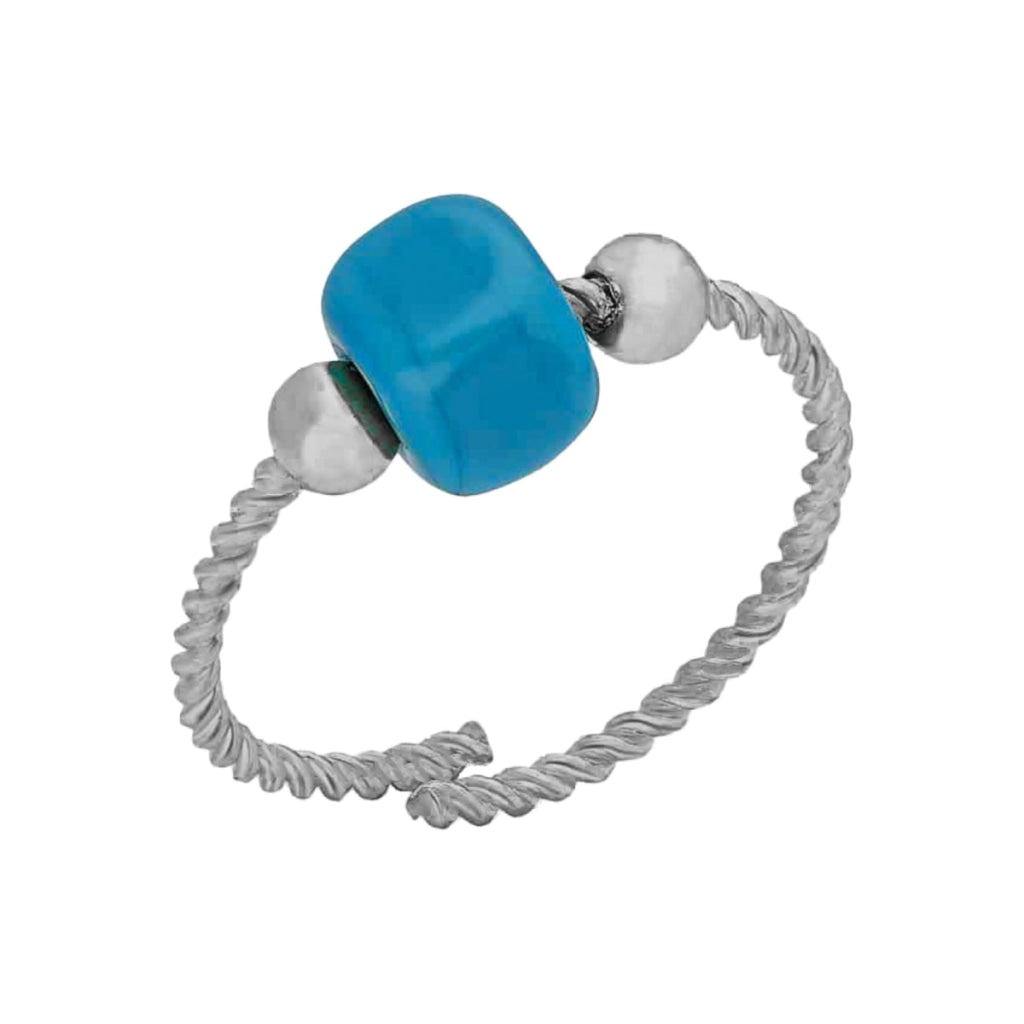 Kardelen Spirale Ring mit Blauen Naturstein - 925 SILBER Sonderangebote