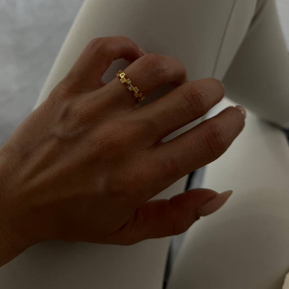 Kardelen Mini Squares Ring - 925 SILBER Letzte 3 Tage