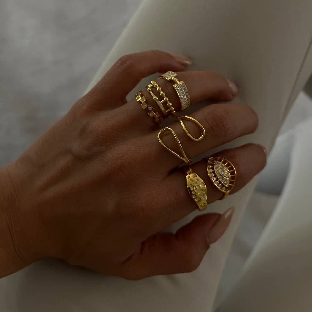 Kardelen Mini Squares Ring - 925 SILBER Letzte 3 Tage