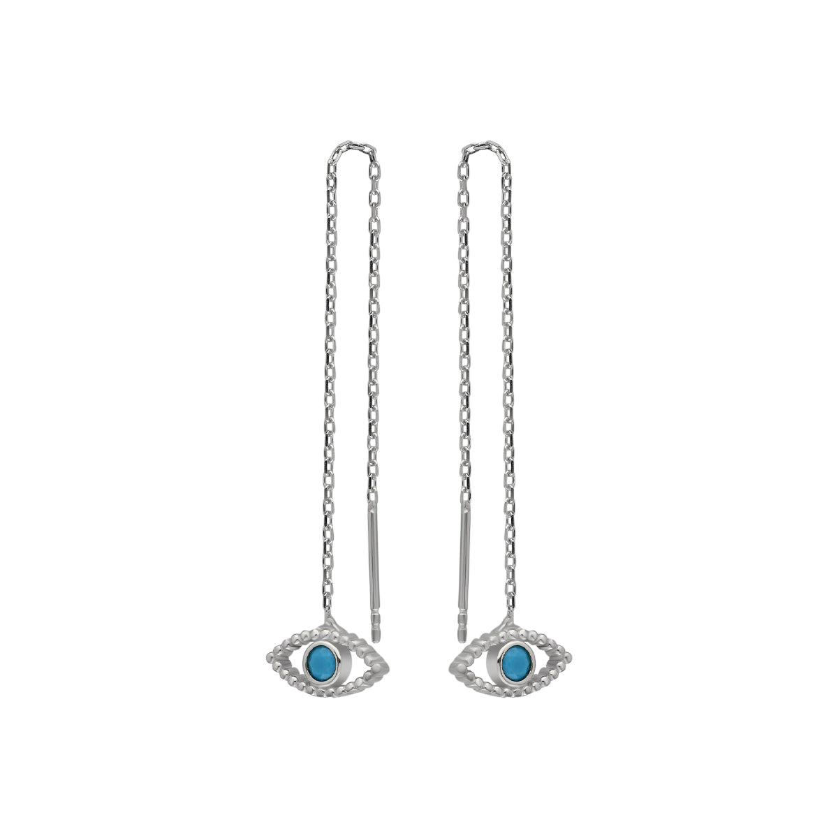 Kardelen HÄNGENDE Augen Ohrring Turkis - 925 SILBER Letzter Tag