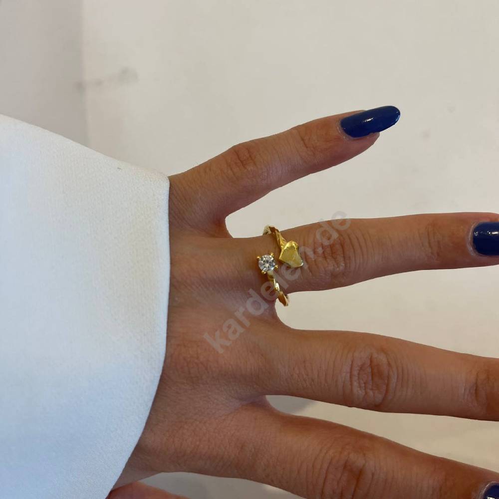 Kardelen Heart Diamond Ring - 925 SILBER Bis zu 65% Rabatt