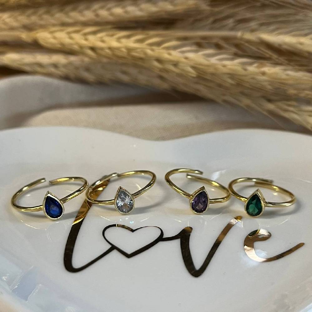 Kardelen Drop Ring - 925 SILBER Nur noch ein Tag übrig