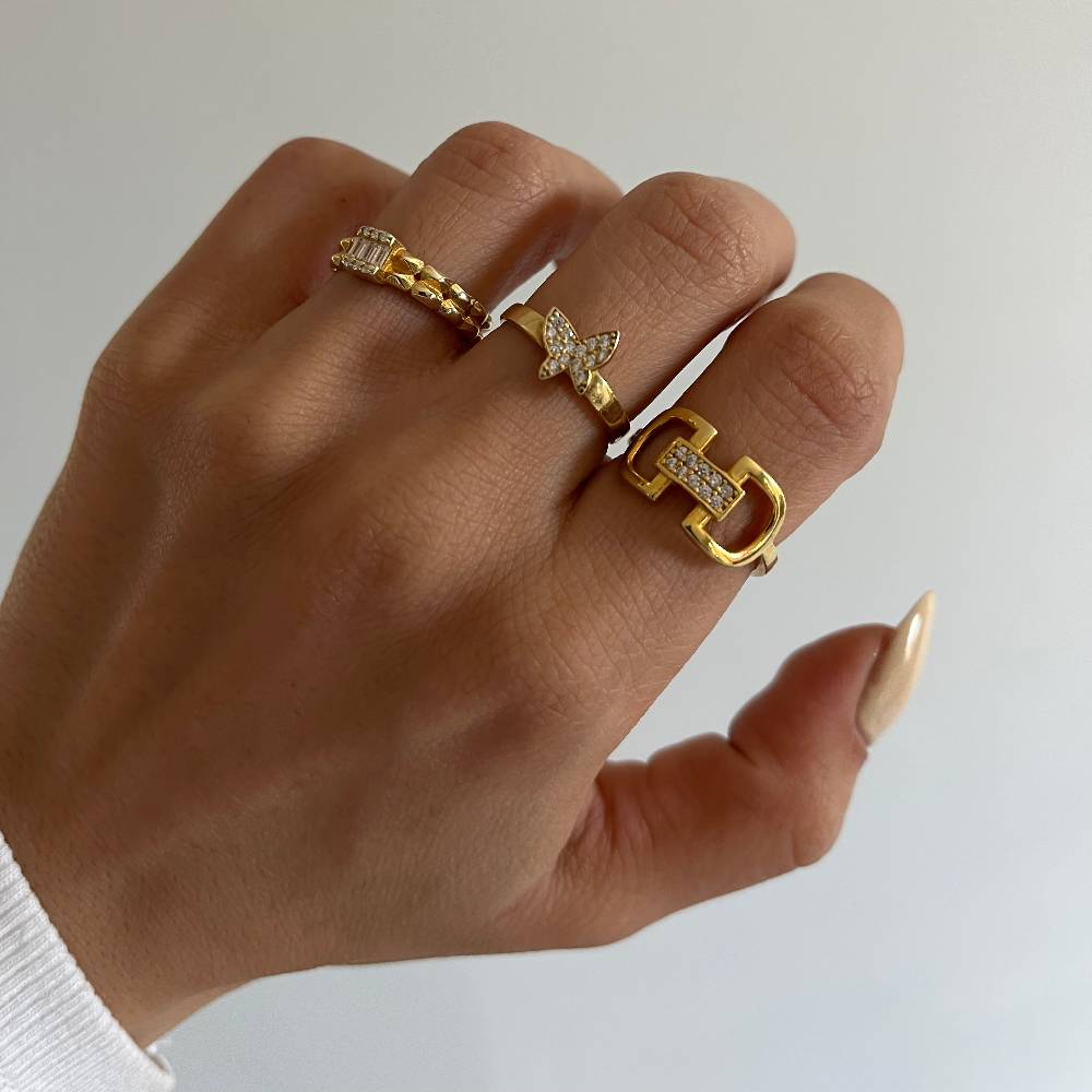 Kardelen Sperren Chain Ring - 925 SILBER 50% Rabatt mit kostenlosem Versand