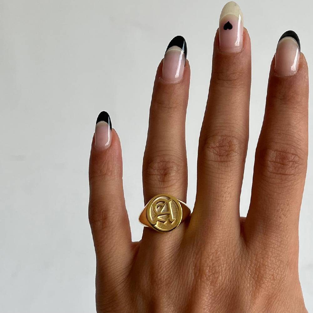 Kardelen Buchstaben Ritter Ring - 925 SILBER Fabrikverkauf