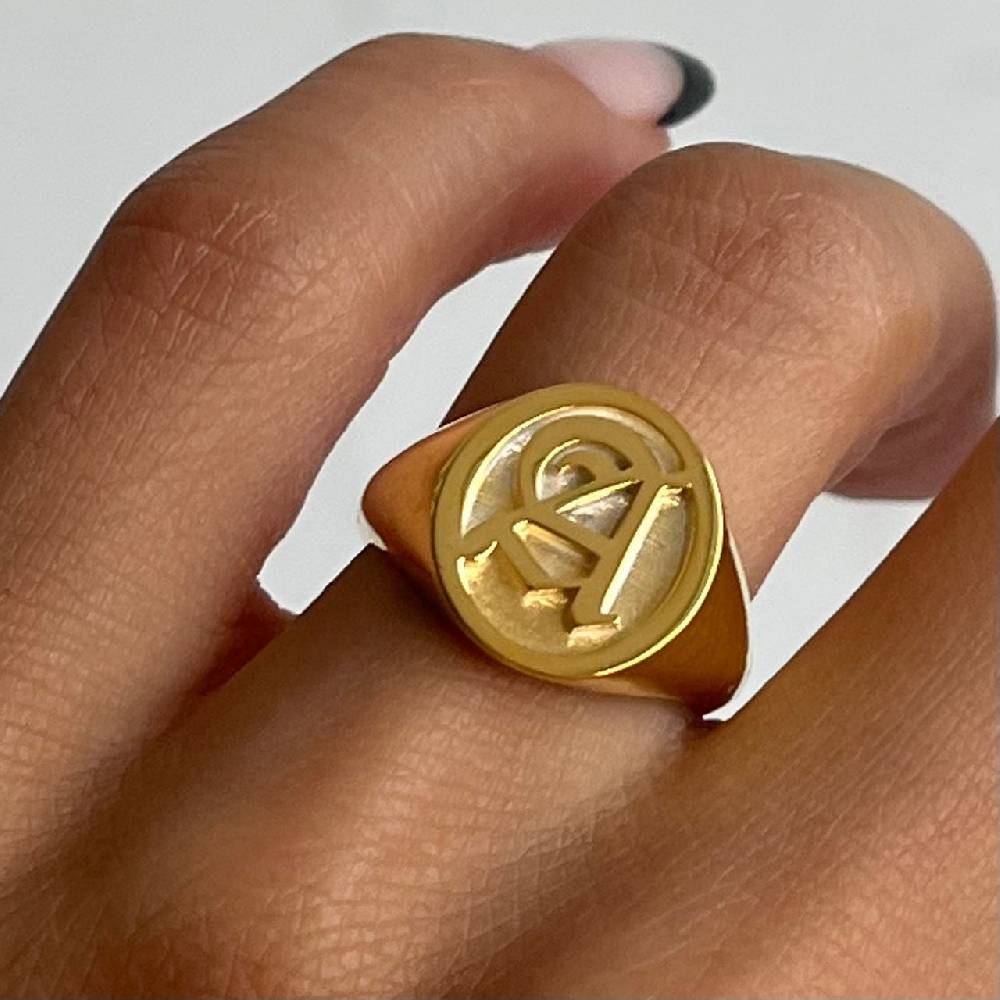 Kardelen Buchstaben Ritter Ring - 925 SILBER Fabrikverkauf