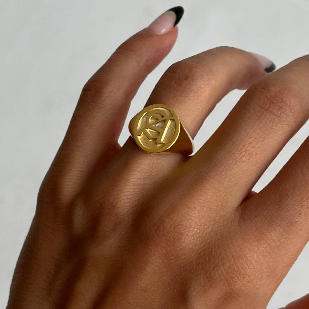 Kardelen Buchstaben Ritter Ring - 925 SILBER Fabrikverkauf