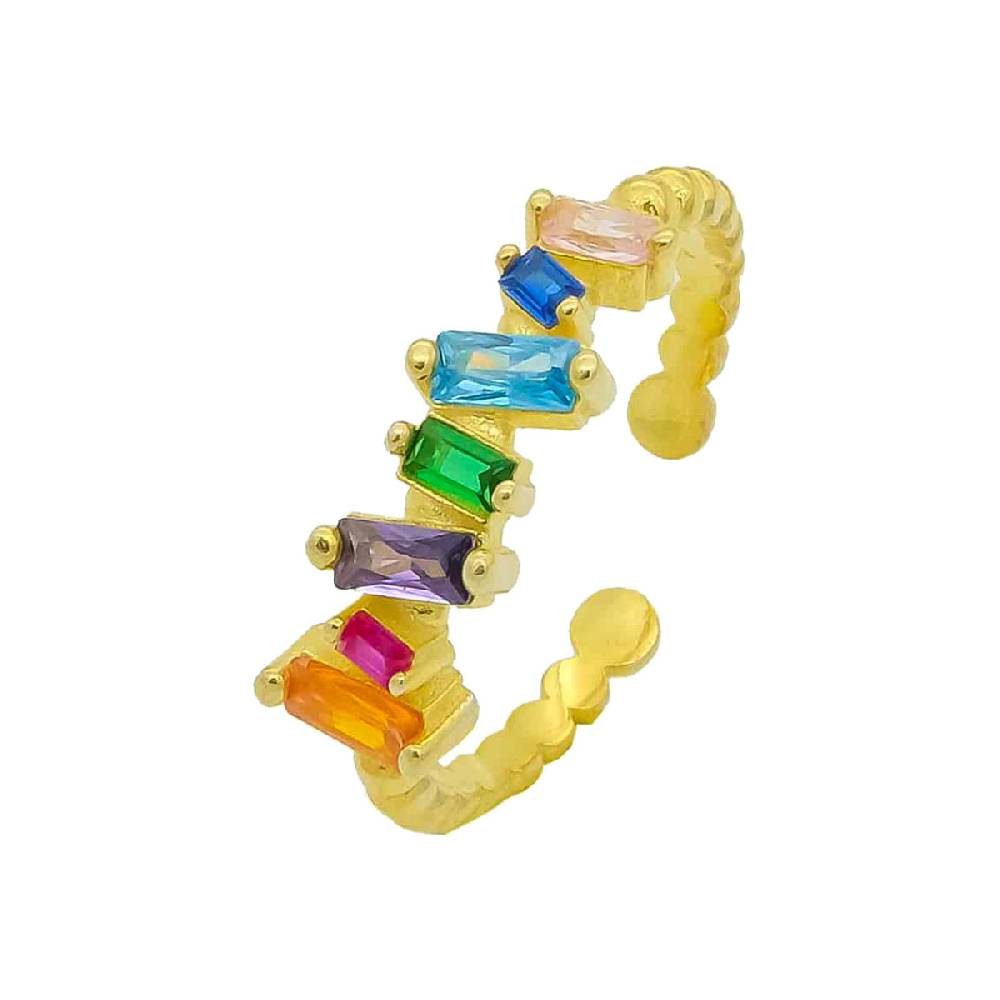 Kardelen Baguette Shift Colorful Ring - 925 SILBER Meist gekauft