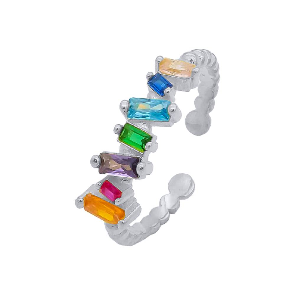 Kardelen Baguette Shift Colorful Ring - 925 SILBER Meist gekauft