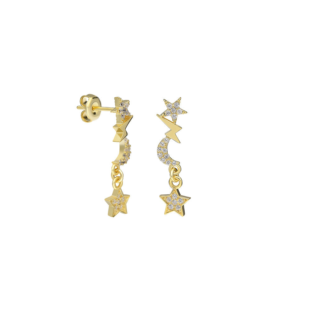 Kardelen Symbolisierte Ohrringe mit Zirkonia - 925 SILBER