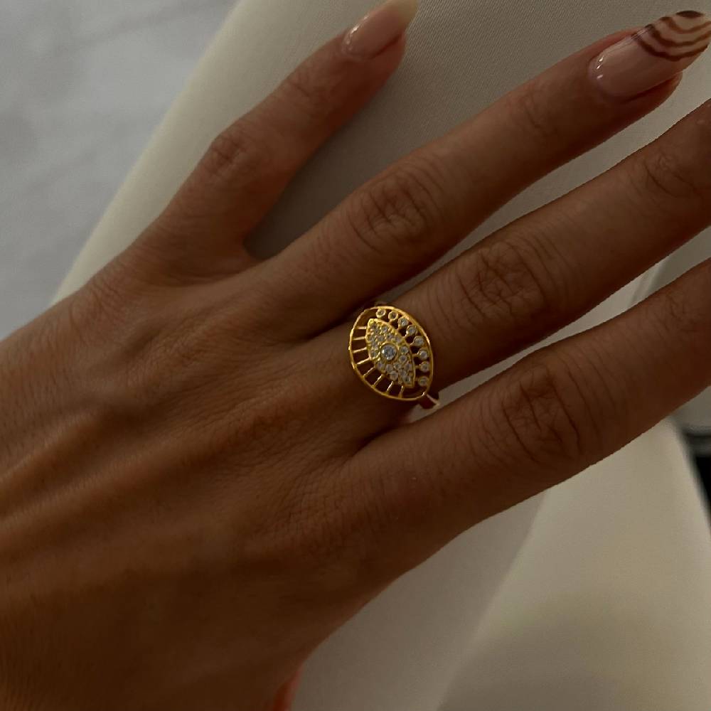 Kardelen Big Zirkonia Augen Ring - 925 SILBER Preisnachlass