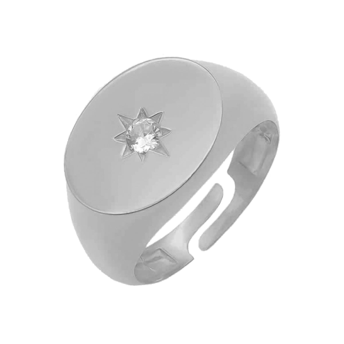 Kardelen Pole Star Solitaire Ring - 925 SILBER Lagerräumung