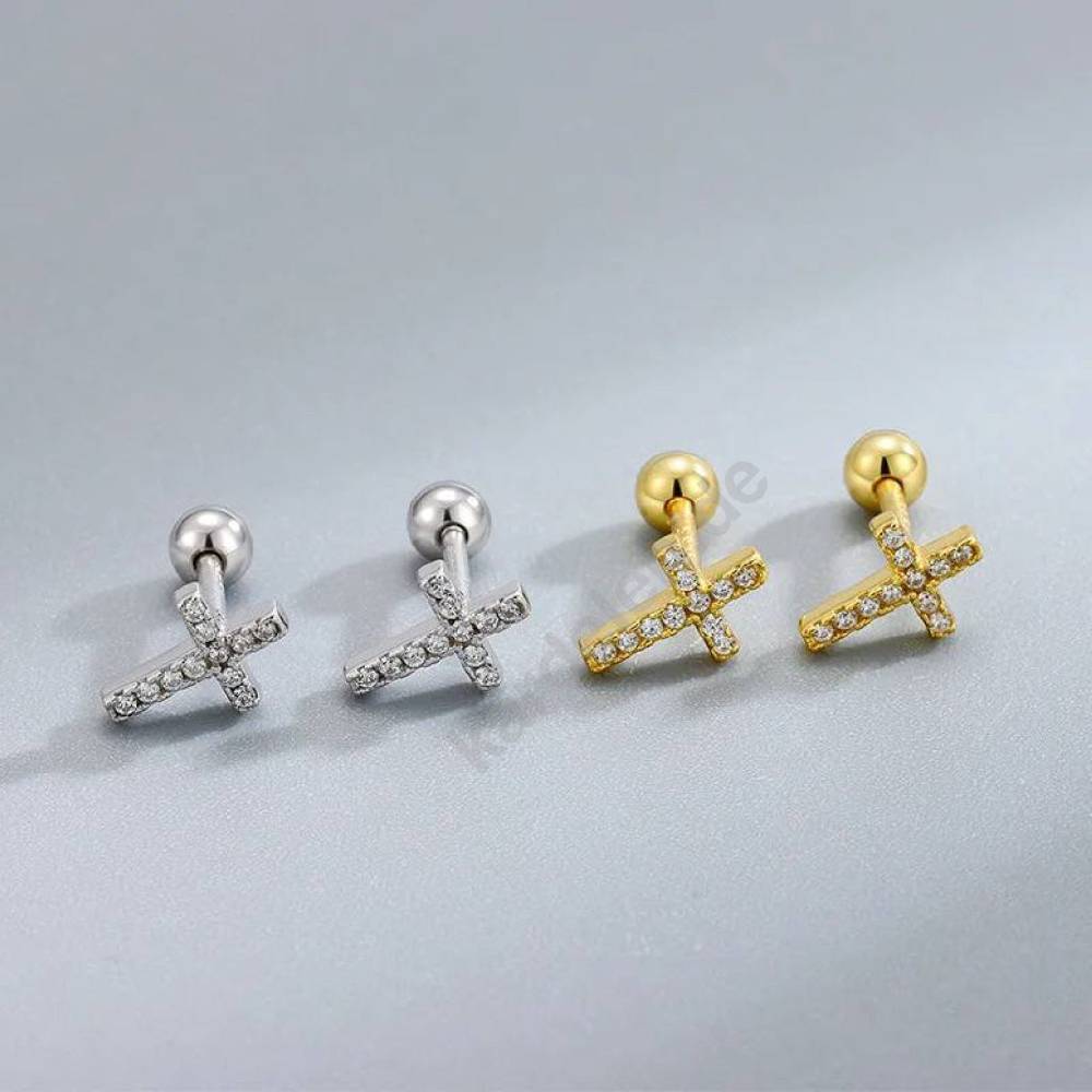 Kardelen KREUZ PIERCING ZIRKONIA Räumungsverkauf