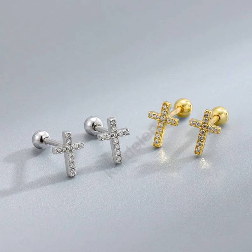 Kardelen KREUZ PIERCING ZIRKONIA Räumungsverkauf