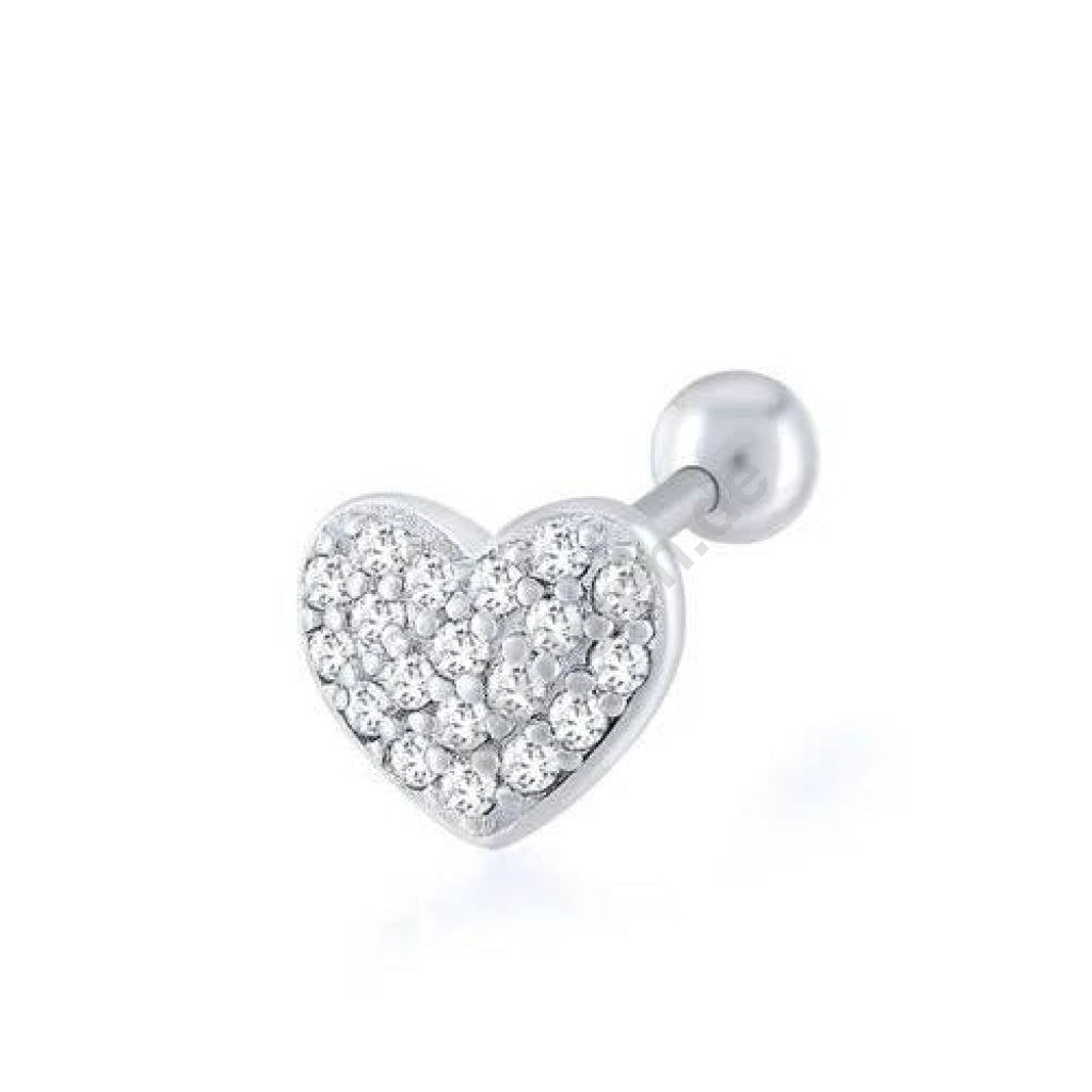 Kardelen VOLLER HERZ ZIRKONIA PIERCING - 925 SILBER Begrenzte Freigabe